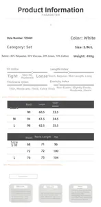 Size chart for women's white vest and cropped wide-leg pants two-piece summer set