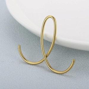 Minimalist Abstract Line Stainless Steel Earring Pendants For DIY Jewelry Making Geometric C Shape Charms