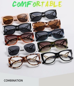 Detail trendiger Schmetterlings-Sonnenbrillen in Katzenaugen-Optik mit Wellen-Metallbügeln