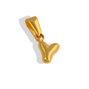Detailed view of 18K gold-plated bubble letter Y pendant with smooth metallic finish