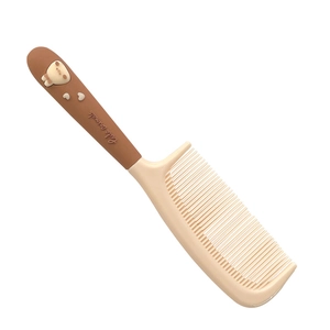 Cute cartoon animal hairbrush in brown and beige with soft bristles for girls