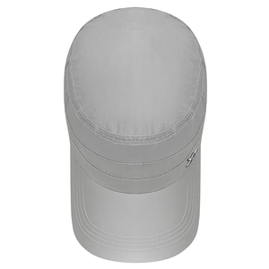 Graue schnelltrocknende Militär-Sonnenkappe mit flachem Oberteil für Outdoor-Touren