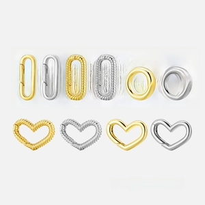 925 Sterling Silver Jewelry Clasps Heart Round Connectors Spring Buckle DIY Necklace Bracelet Making Finding Accessory