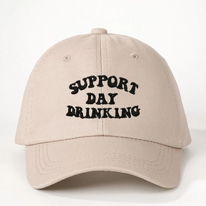 Berretto da baseball in cotone kaki regolabile con ricamo nero personalizzato