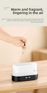 Detail of adding 2-3 drops of essential oil into the white flame aroma diffuser