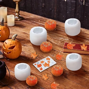 3D pumpkin and maple leaf silicone mold set for handmade Halloween scented candles and soap