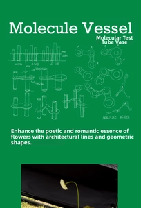 Detail sketch and specifications for molecule test tube vases with multiple tube options