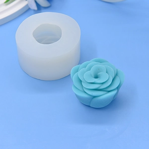 Relief rose flower silicone mold for DIY cake baking and candle making with 3D petal texture