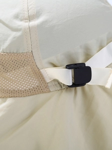 Close-up of quick-dry sun hat with breathable mesh and adjustable strap buckle