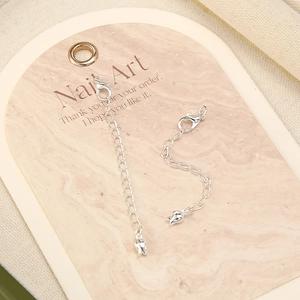 Silver lobster clasp extender chain with tulip flower pendant for DIY jewelry making