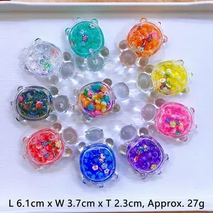 Luminous resin turtle ornaments with colorful glitter filling in 9 vibrant color options