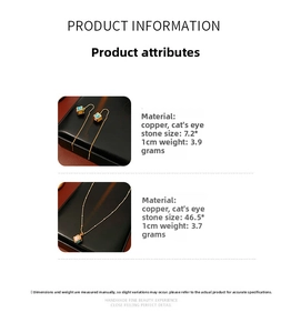 Detailed size and weight specs for cat eye stone gold-plated cube jewelry set