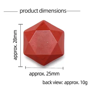 Approx. 25mm Red Jasper Hexagram Stone polished geometric crystal Merkaba star