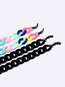 Acrylic Glasses Chains Anti Slip Eyewear Retainer Cords Chunky Link Necklace Straps Colorful Black