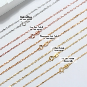 Water Wave Chain Necklace 925 Sterling Silver Twisted Link Minimalist Versatile Jewelry For Women