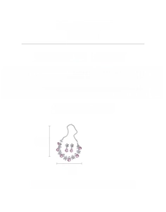 Detail of vintage zircon flower necklace and earrings set with weight and size specs