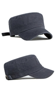 Detail of cotton cadet cap showing metal air vents and reinforced stitched brim