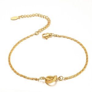 Gold-plated stainless steel knot pendant chain with secure lobster clasp and extension