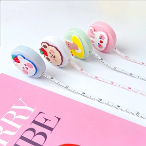 Set of four cute cartoon mini 1.5m retractable soft measuring tapes with animal designs