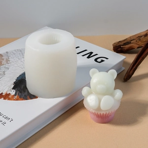 Moule en silicone ours muffin 3D pour bougies parfumées DIY et fabrication de savon