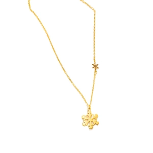 Minimalist 18K gold plated titanium steel snowflake pendant necklace for women