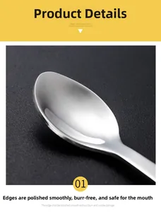 Detailed close-up showing the smooth polished edges of the stainless steel spoon head