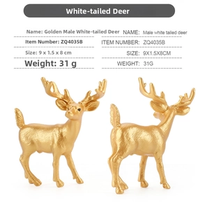 Detailed view of male white-tailed deer gold figurine showing front and back perspectives