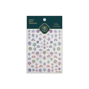 Holographic butterfly and geometric nail art stickers M-383 with iridescent glow
