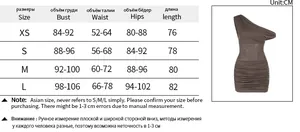 Detailed size chart for lace bodycon mini dress showing bust, waist, and hip measurements