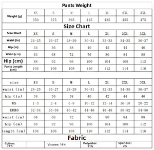 Detailed size chart for loose distressed jeans showing measurements from XS to 3XL