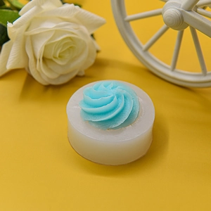 Close-up of a white silicone flower mold for DIY cake decoration and chocolate baking