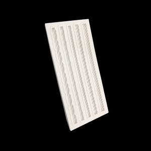 Silicone mold with 5 braided rope textures for fondant cake decoration and clay crafting