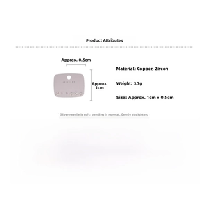 Detailed view of silver cat stud earrings set with zircon stones and dimensions