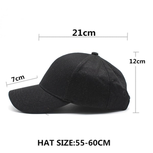 Black sequin baseball cap for women featuring 55-60cm adjustable size and breathable fabric