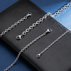 Polished stainless steel cable chain bracelets in various sizes with lobster clasps