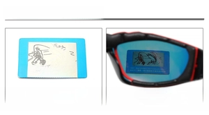 Detailed polarization test showing the high contrast fish pattern through the sports lens