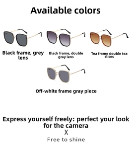 Detail view of oversized sunglasses in black, tea, and off-white frames with UV protection