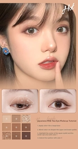Primer plano de la paleta de sombras de ojos chocolate de nueve colores mate y brillante