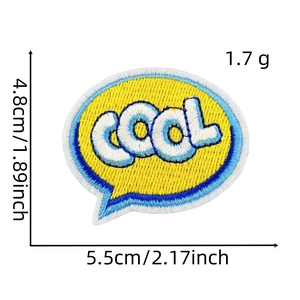 Funny 'COOL' embroidered speech bubble patch for hairpins and DIY crafts decoration