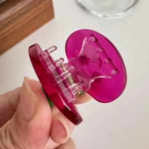Cute vegetable-shaped transparent pink acetate hair claw clip for girls' hairstyles