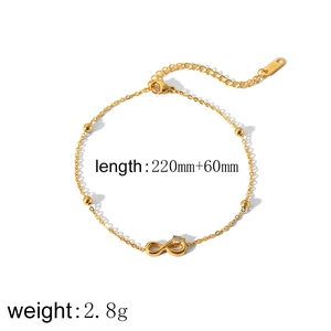Minimalistisches 18K vergoldetes Infinity-Armband aus robustem Titanstahl für Damen