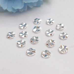 Silver 14K gold plated baroque flower spacers with irregular water ripple texture