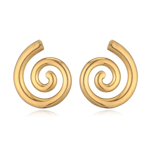 Orecchini a spirale geometrica irregolare in acciaio inossidabile placcato oro
