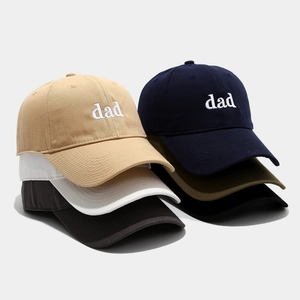 Classic dad baseball cap in six colors with stylish white embroidery and cotton twill