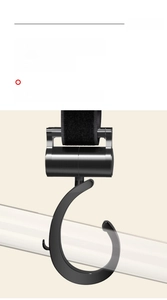 Close-up of black heavy-duty universal electric bike hook with strong velcro strap