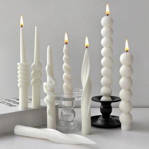 European style spiral and twisted silicone mold for DIY elegant long pole candles