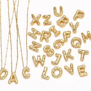 Colliers lettres A-Z dorés sertis de zircons avec chaîne à billes élégante