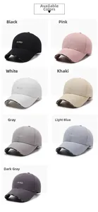 Group shot of baseball caps in seven colors featuring FARD letter embroidery details