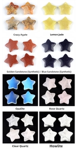Detailed close-up of 30mm star-shaped natural crystal and agate stone jewelry accessories