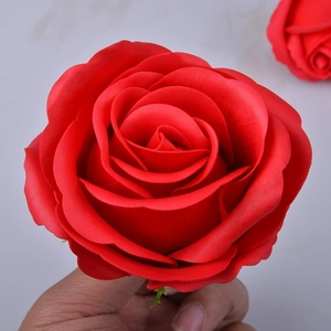 Lifelike red silk rose head for Valentine gift box and DIY wedding floral decoration